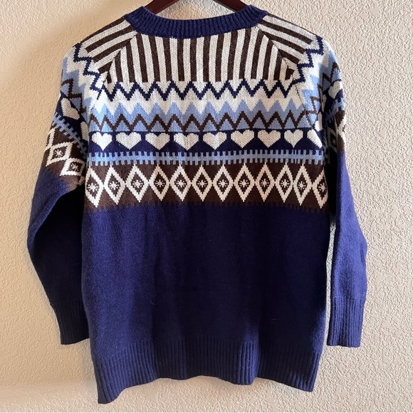 Cellabie Fair Isle Blue Sweater Cardigan Size Large - Picture 5 of 9